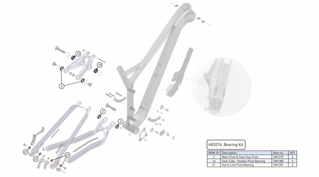 GHOST BIKES Ghost Bearing Kit AMR Pour Kato FS / Lanao FS (2016) 3 GHOST BIKES Ghost Bearing Kit AMR Pour Kato FS / Lanao FS (2016)
